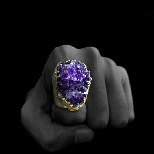 【SWJ040】SEBOWEL ‘February Purple Fascination’ Unshaped Electroplating Open Ring