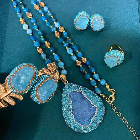 【SWJ090】SEBOWEL ‘March Ocean Blue’ Big Jewelry Set