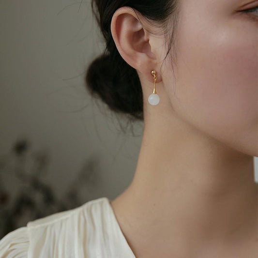 【SWJ051】SEBOWEL ‘Golden Greenery’ Long Earrings Dangle Earrings